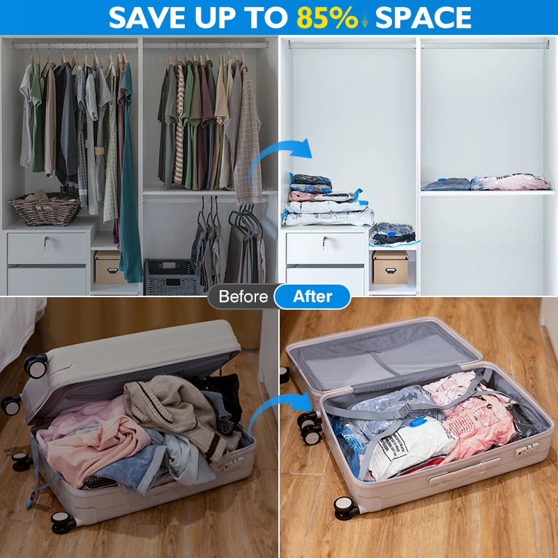 Cordless Electric Pump for Vacuum Storage Bags Travel Rechargable Air Pump for Space Saver Bag Various Clothes Luggage Seal Bags