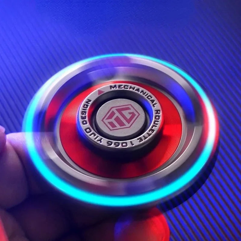 Luminous Metal Magnetic Push Coin Fidget Spinner - Glow-in-the-Dark EDC Stress-Relief Toy, Quiet Click, Pocket-Sized