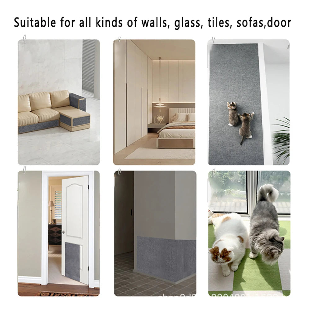Cat Scratching Mat — Self-Adhesive, Durable, Flexible, Furniture Protector, Sisal