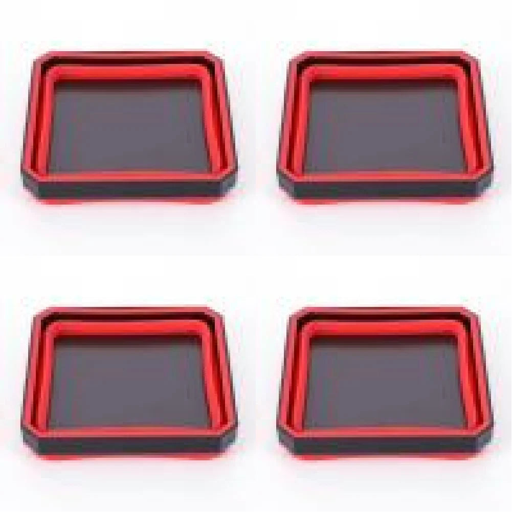 Magnetic Parts Tray Set — Heavy Duty, Stainless Steel, Rubber Base, Flexible, Anti-Scratch, Strong Magnet