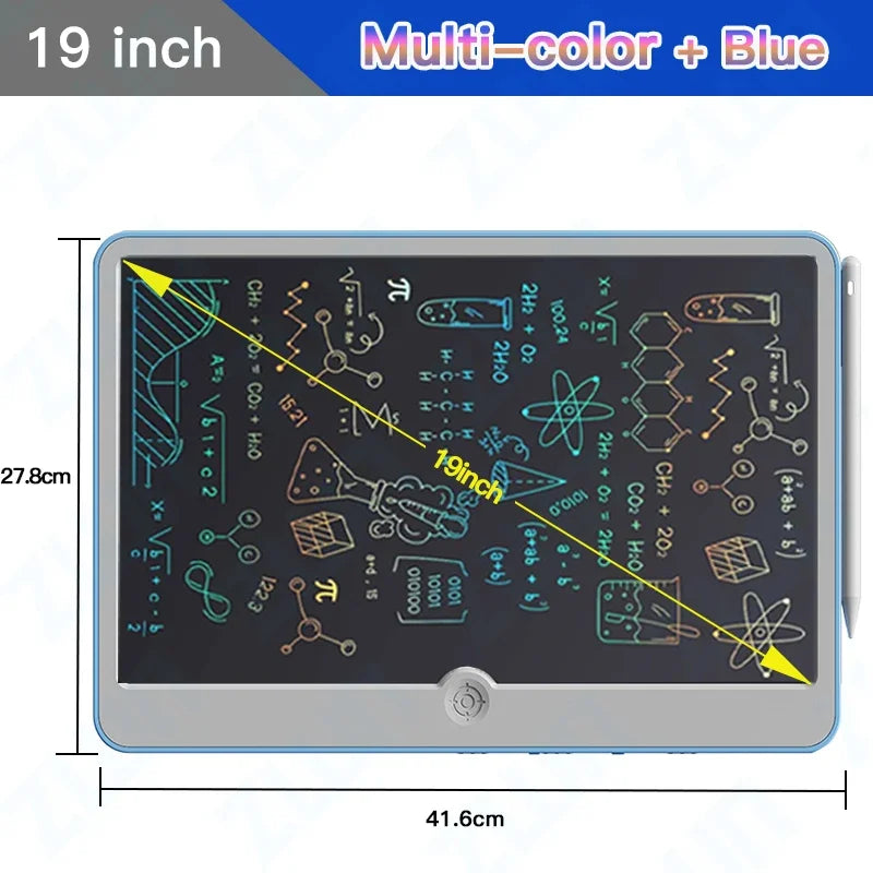19" LCD Writing & Drawing Tablet for Kids - Educational Reusable Color Sketchpad, No Paper, Battery-Powered Art & Doodle Board