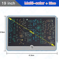 19" LCD Writing & Drawing Tablet for Kids - Educational Reusable Color Sketchpad, No Paper, Battery-Powered Art & Doodle Board