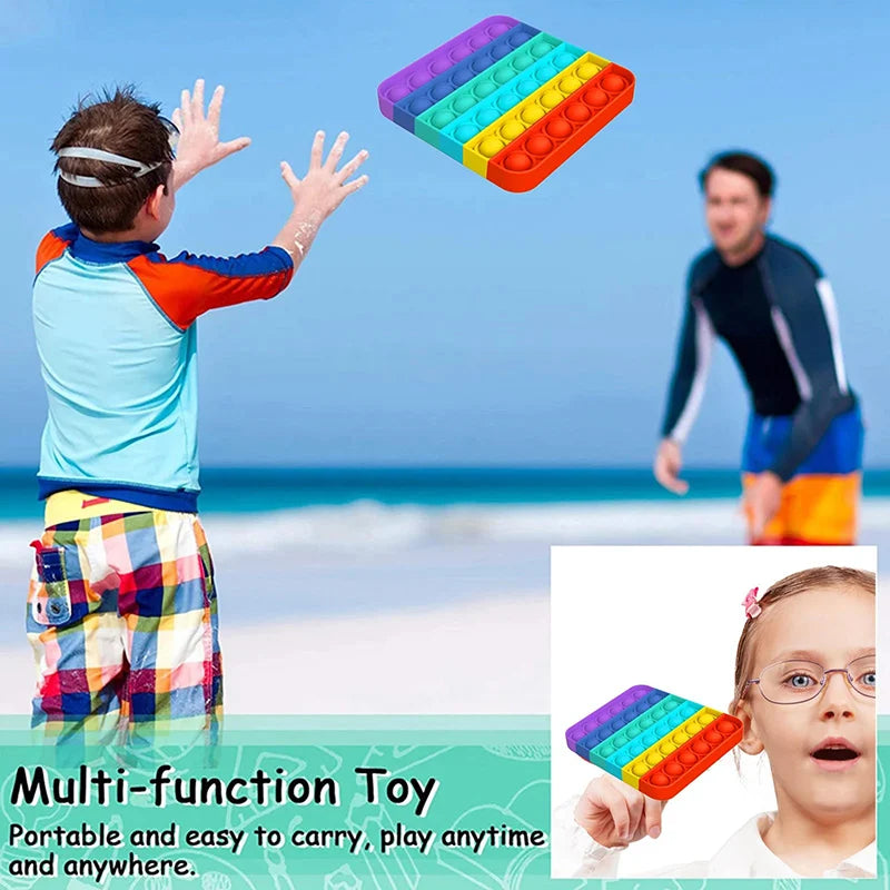 Silicone Push Pop Bubble Fidget Toy - Sensory Stress Relief Squeeze Toy, 34 Cute Shapes, Anti-Anxiety Calming Toy for Kids & Adults