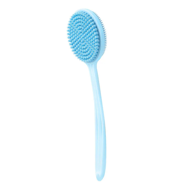 Silicone Back Scrubber Shower Brush - Long Handle Double-Sided Body Exfoliator, Massage Bath Brush, Anti-Mold Bathroom Cleaning Tool