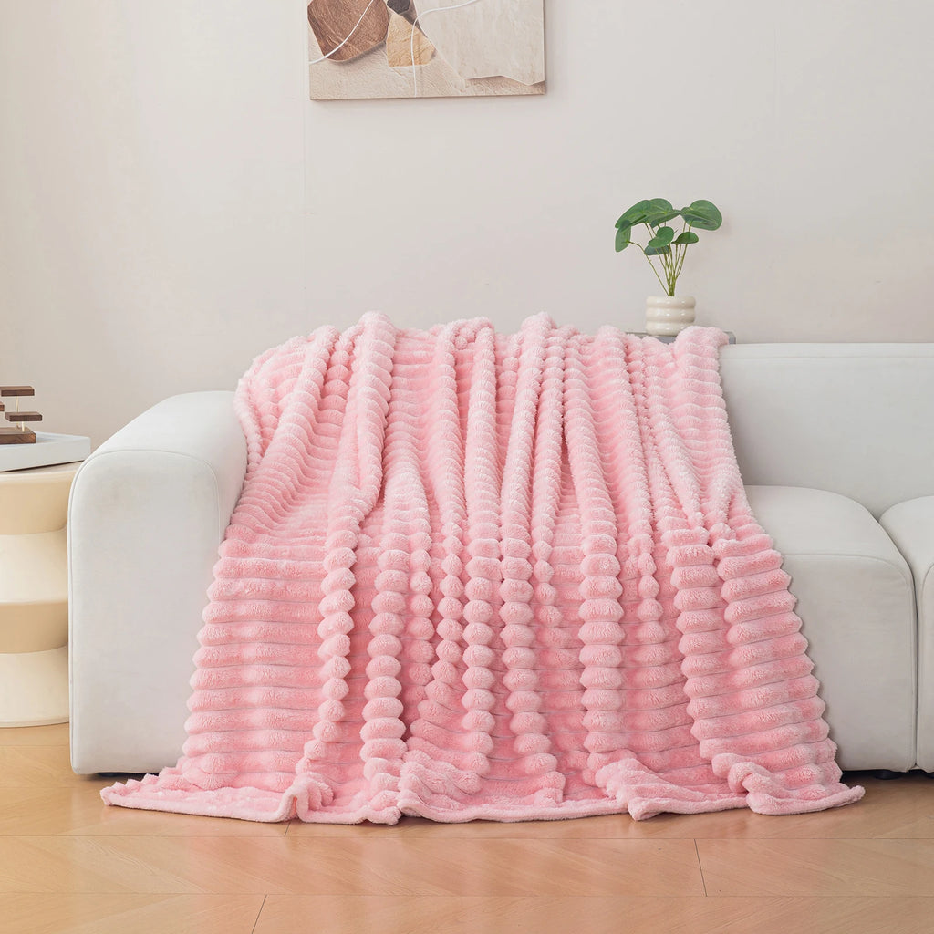 Fleece Throw Blanket — Ultra Soft, Warm, Cozy, Lightweight, Reversible, Machine Washable