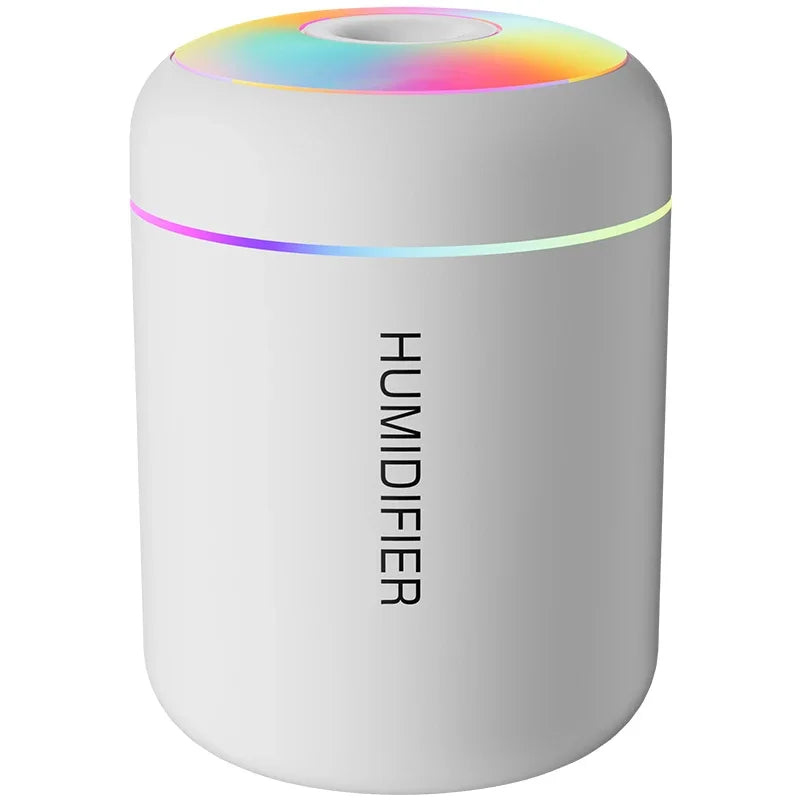 180ml Mini Aroma Diffuser & Humidifier - USB Ultrasonic Mist with Color-Changing LED Night Light, Whisper-Quiet for Bedroom, Office & Car