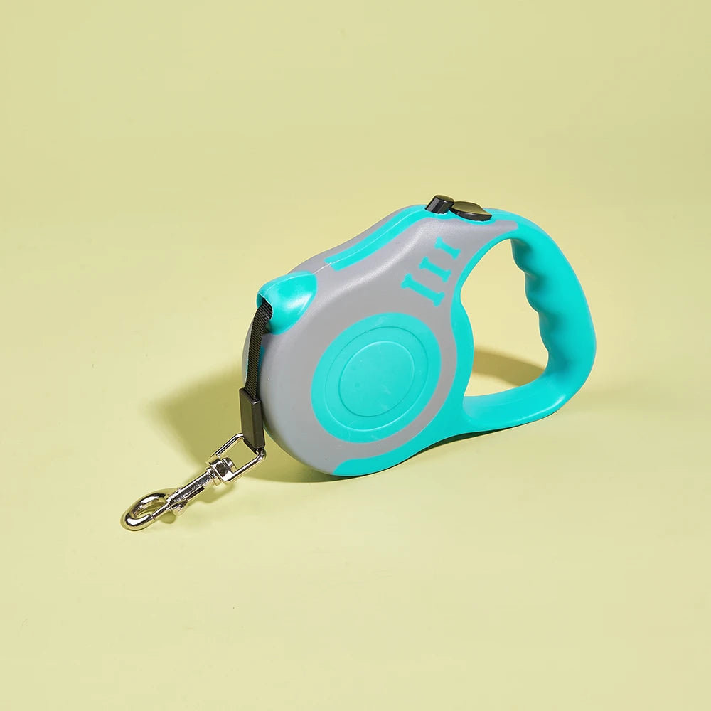 Retractable Dog Leash - 3m or 5m Auto-Locking Nylon Lead for Small to Medium Dogs & Cats, One-Hand Brake, 12 Colors