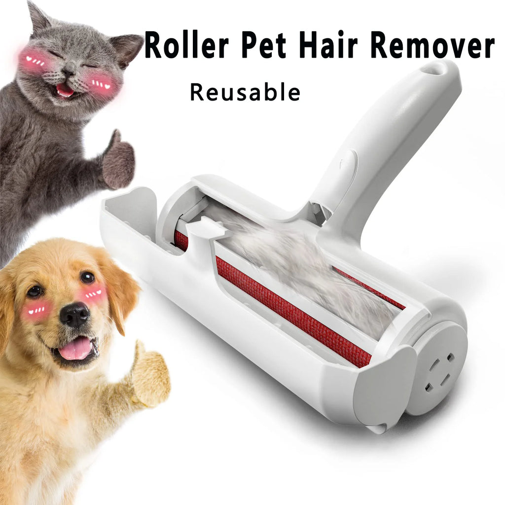 Reusable Pet Hair Remover Roller - Washable Cat Dog Fur Roller, Couch Carpet Furniture Lint Remover, No Sticky Tape Needed, Portable Cleaning Tool