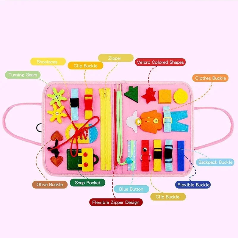 Busy Board — Educational Toy, Sensory, Fine Motor, Travel, Activity