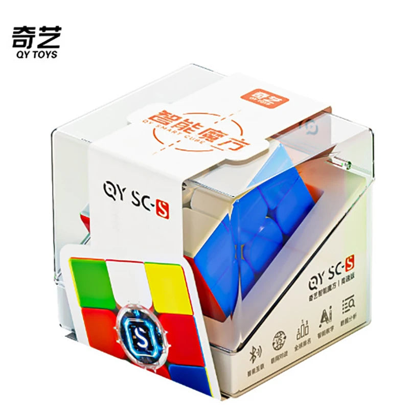 Qiyi Smart 3x3 Magnetic Speed Cube - Stickerless Pro Cube, Connects to App for Solve Tracking, Tournament-Grade Fidget Toy