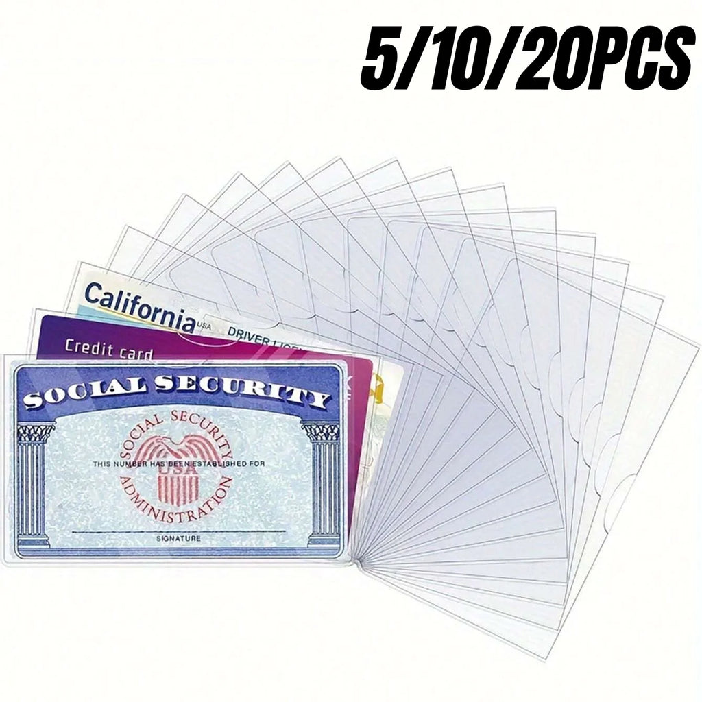 Card Sleeves — Waterproof, Clear PVC, Heavy Duty, Top Load, Credit Card Size, ID Badge Holder