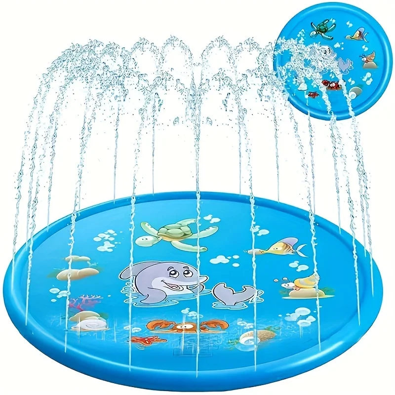 Sprinkler Splash Pad — 3-in-1 Fun, Outdoor, Toddler, Play Mat, Wading Pool