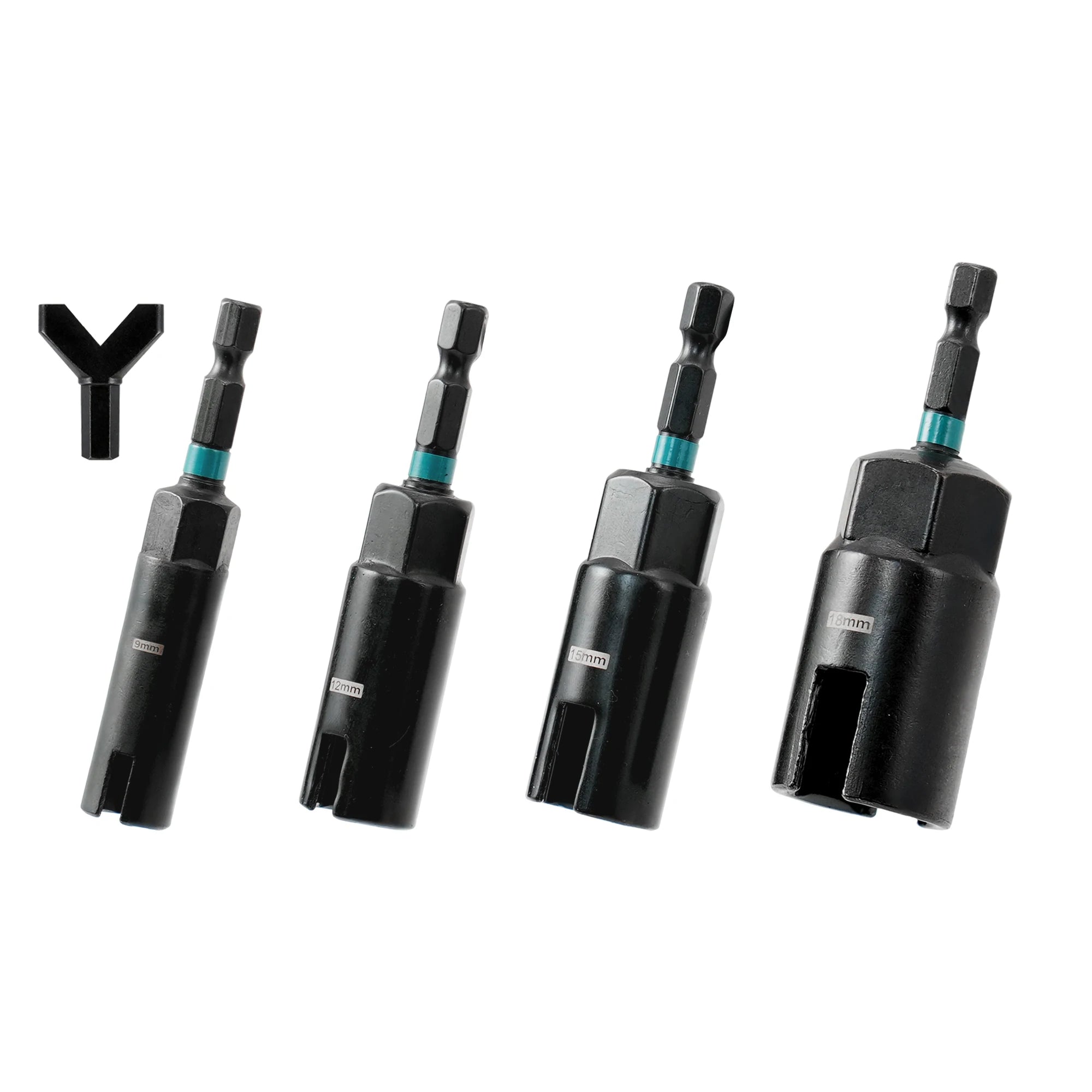 Wing Nut Driver — Magnetic, Impact Ready, 1/4" Hex Shank, Chrome Vanadium, 5-Piece, Power Tool Accessory
