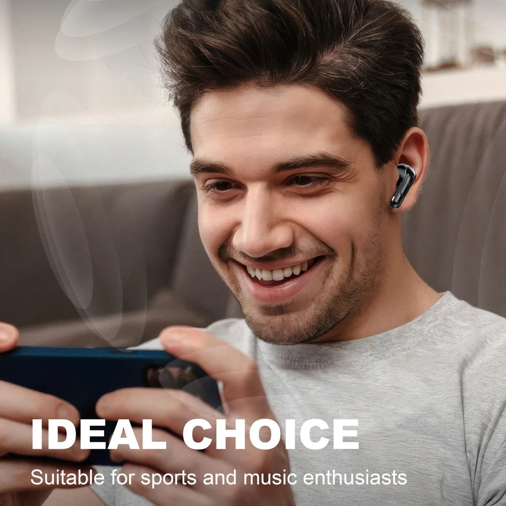 TWS Wireless Earbuds with ENC Noise Reduction - Bluetooth 5.3, LED Battery Display, 30Hr Playtime, Touch Controls