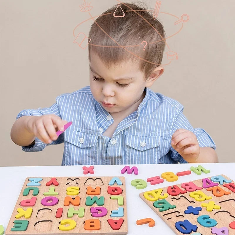Wooden Peg Puzzles — 6-Pack, Toddler, Montessori, Educational, Fine Motor, Sorting