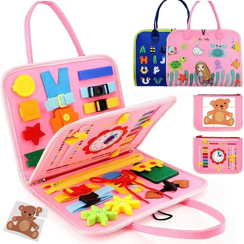 Busy Board — Educational Toy, Sensory, Fine Motor, Travel, Activity