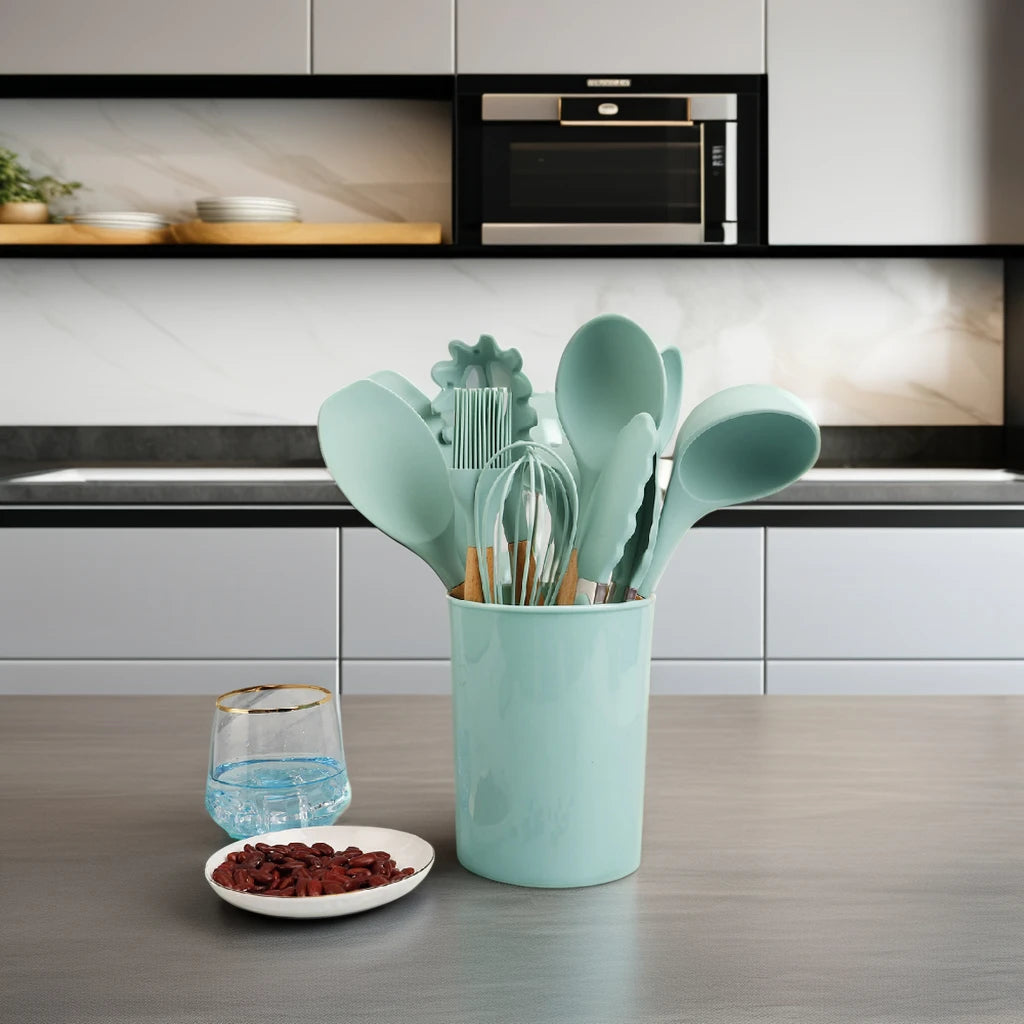 Silicone Utensils Set — 28-Piece, Heat-Resistant, Non-Stick, BPA-Free, Ergonomic Handle