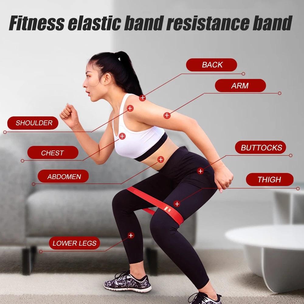 5-Level Resistance Bands Set with Carry Bag - Full Home Gym Workout Kit for Strength, Mobility, Stretching & Travel Fitness