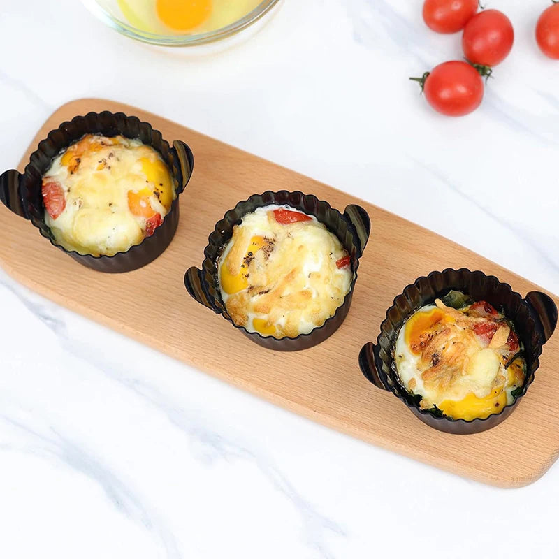 Silicone Egg Poacher Cup Set - Air Fryer, Microwave & Stovetop, Reusable Custard / Tart / Dessert Molds (3, 4, 6, or 12-Pack)