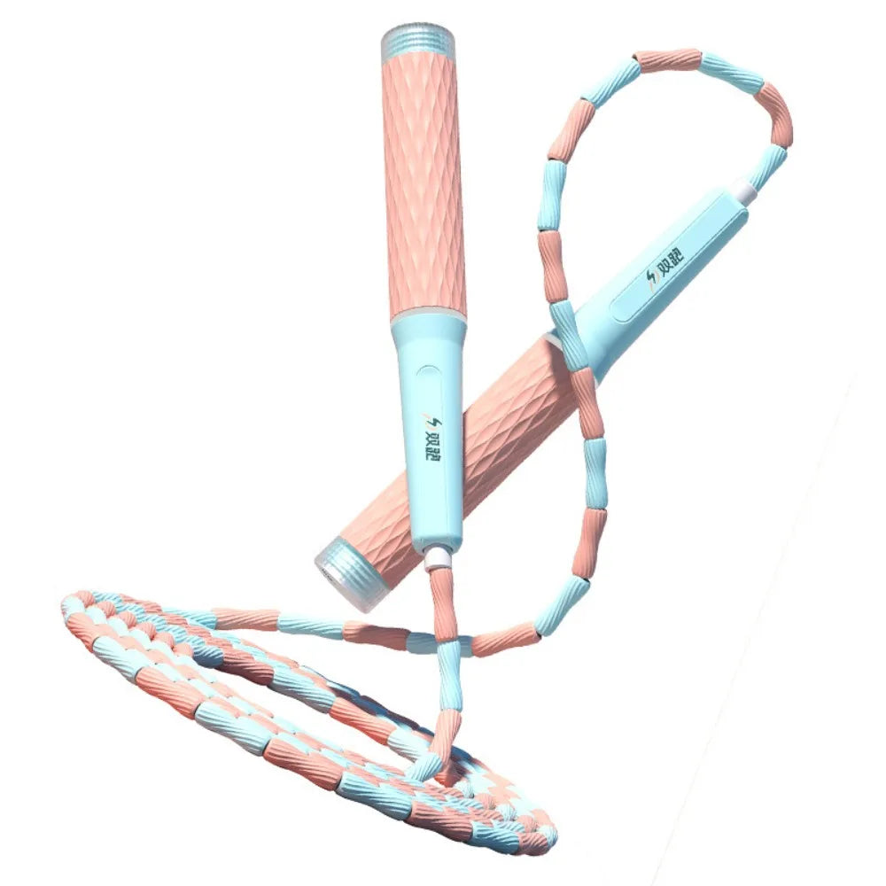 Jump Rope — Adjustable, Beaded, Tangle-Free, Weighted, Fitness, Cardio