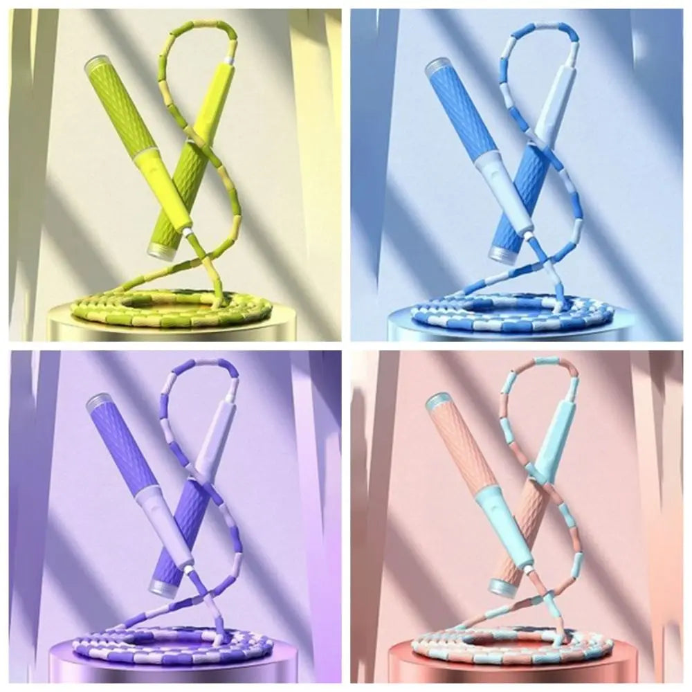 Jump Rope — Adjustable, Beaded, Tangle-Free, Weighted, Fitness, Cardio