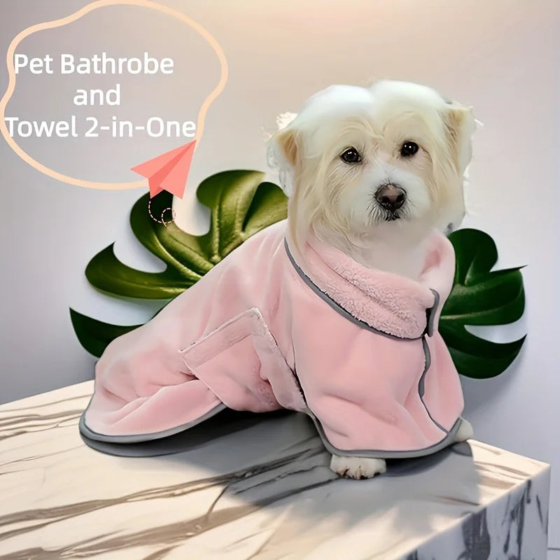 Pet Bath Towel — Wearable, Absorbent, Quick-Dry, Microfiber, Dog, Cat