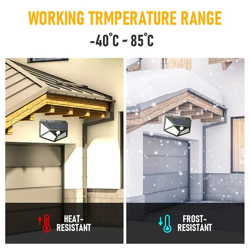 Solar Motion Security Light — Waterproof, Bright, Wireless, Outdoor, Wall-Mounted, Dusk-to-Dawn