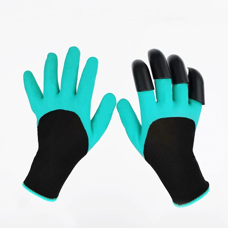 Garden Gloves with Claws - Waterproof Stab-Resistant Latex Gardening Gloves, Digging Planting Weeding, Non-Slip Grip, Unisex Outdoor Work Gloves