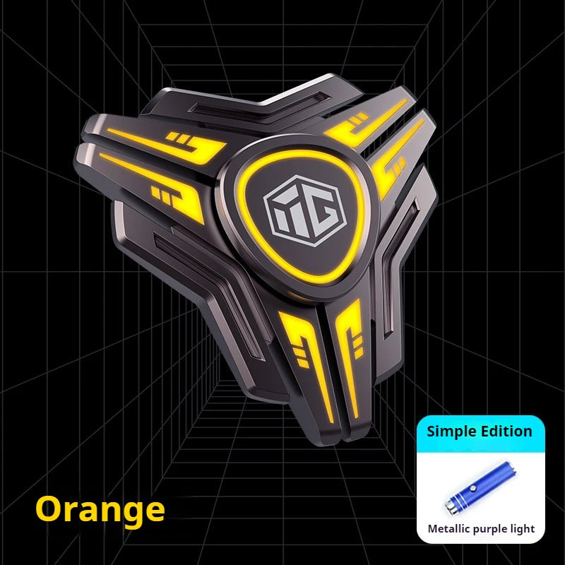 Luminous Metal Magnetic Push Coin Fidget Spinner - Glow-in-the-Dark EDC Stress-Relief Toy, Quiet Click, Pocket-Sized