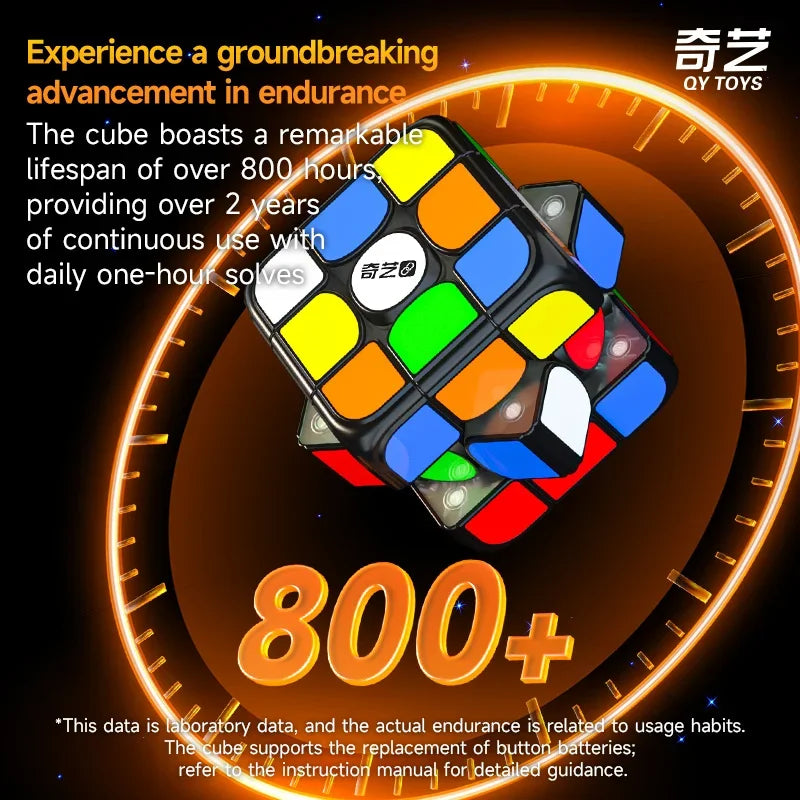 Qiyi Smart 3x3 Magnetic Speed Cube - Stickerless Pro Cube, Connects to App for Solve Tracking, Tournament-Grade Fidget Toy