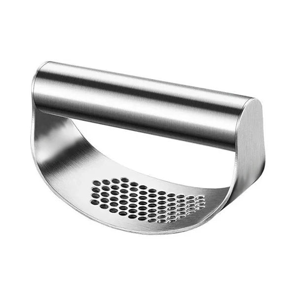 Stainless Steel Rocker Garlic Press - One-Hand Crusher for Garlic, Ginger & Herbs (No Peeling Needed, Dishwasher Safe)