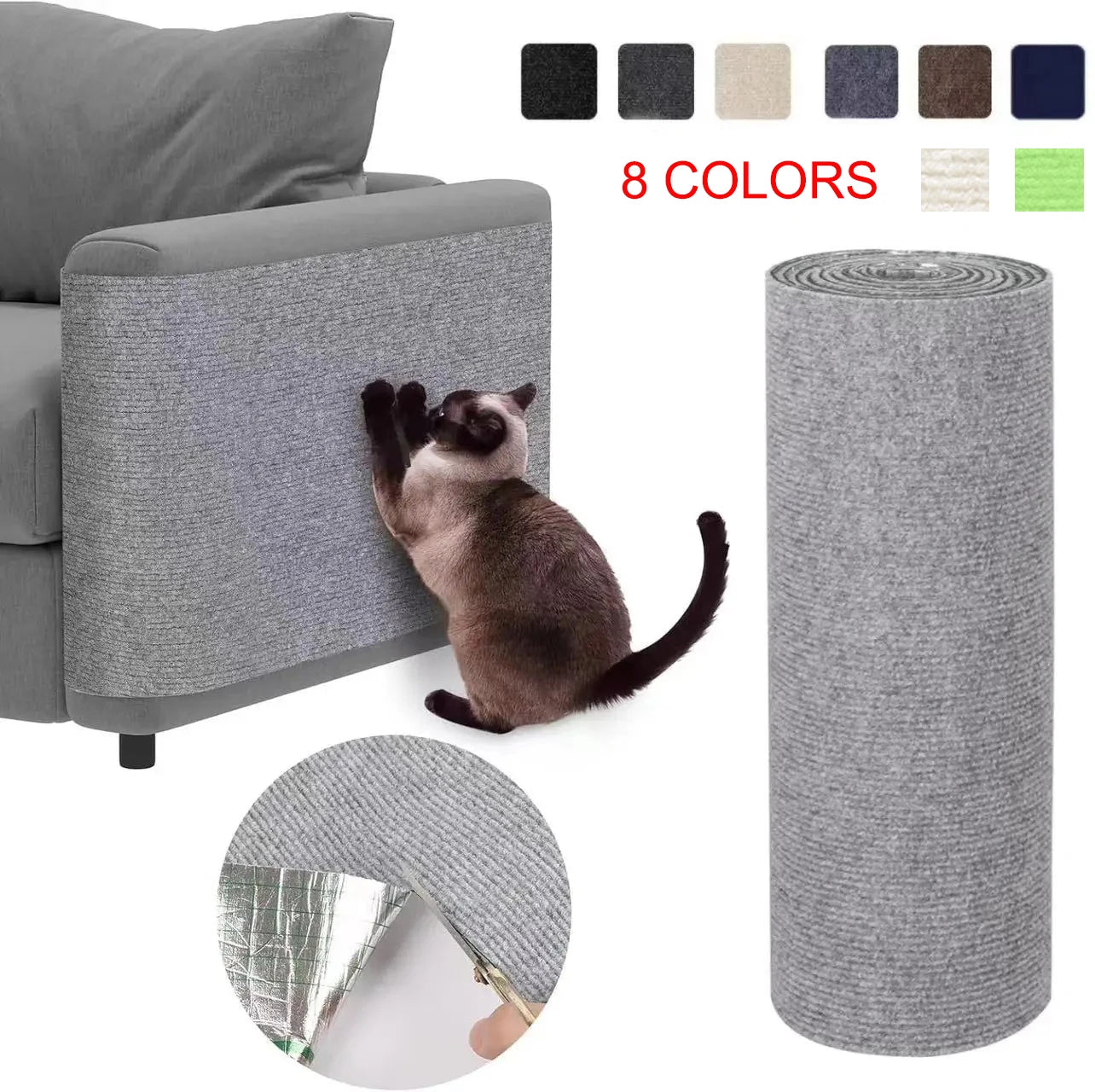 Cat Scratching Mat — Self-Adhesive, Durable, Flexible, Furniture Protector, Sisal