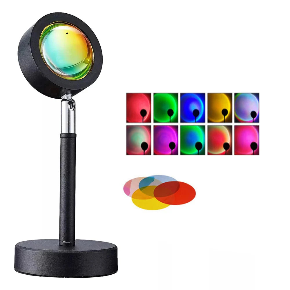 Sunset Projection Lamp - 16-Color RGB Mood Light with Remote & App Control, Aesthetic Bedroom & Tiktok Photography Decor