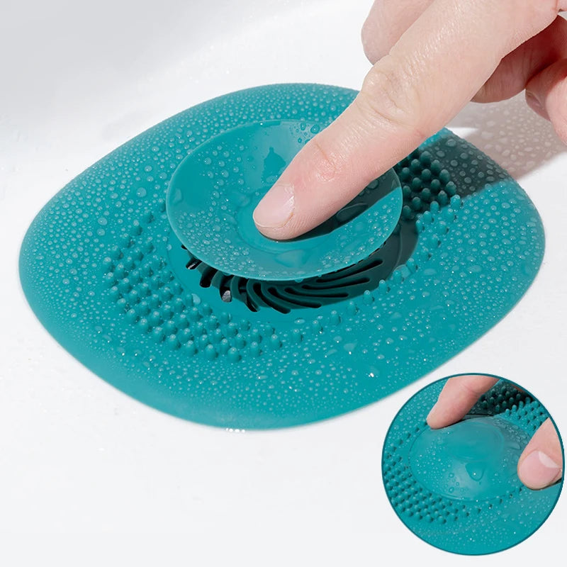 Silicone Drain Hair Catcher - Universal Shower & Tub Strainer, Bathroom Drain Cover, Sink Hair Trap, Anti-Clog Reusable Drain Protector