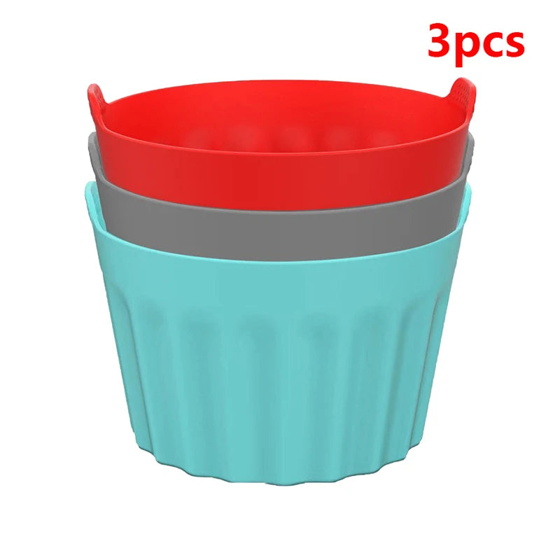 Silicone Egg Poacher Cup Set - Air Fryer, Microwave & Stovetop, Reusable Custard / Tart / Dessert Molds (3, 4, 6, or 12-Pack)