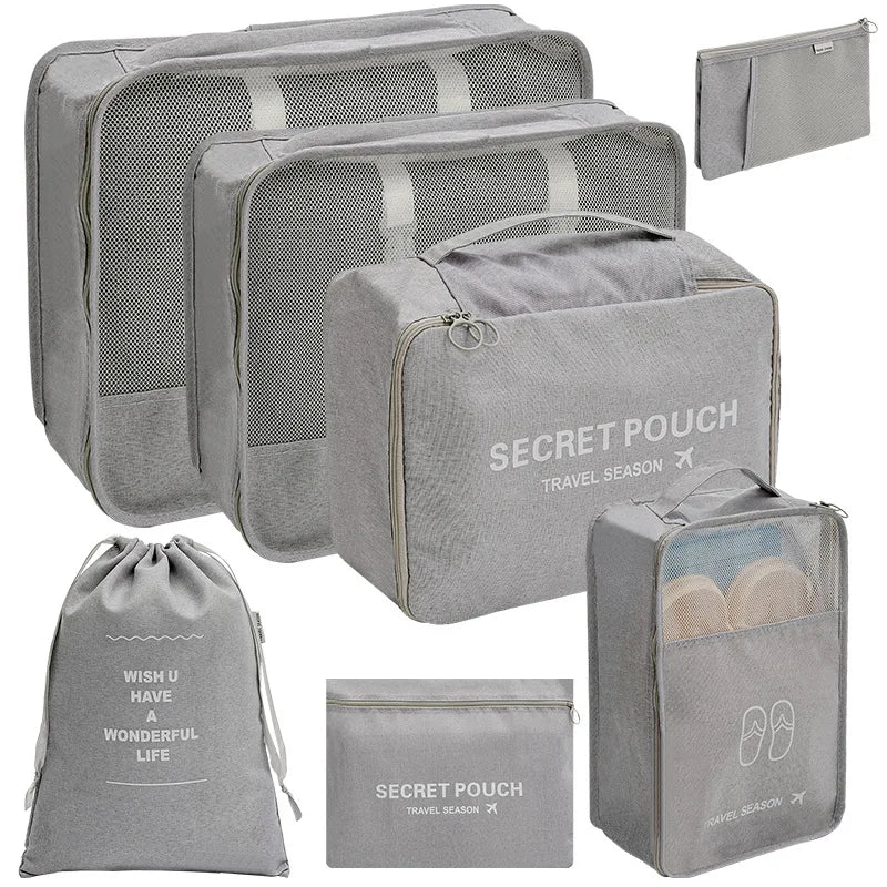 7-Piece Travel Packing Cube Set - Suitcase Organizer Bags with Shoe Pouch, Wash Bag & Laundry Bag, Fits Carry-On to Checked Luggage