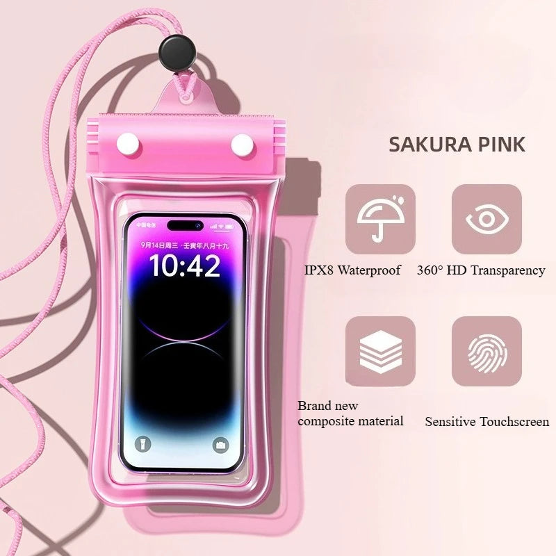 Waterproof Phone Pouch — 2-Pack, Submersible, Underwater, Swimming, Beach, Pool, Kayaking