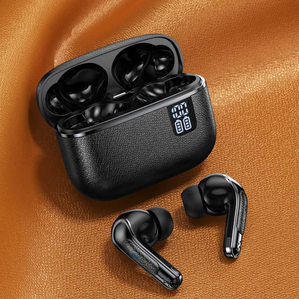 TWS Wireless Earbuds with ENC Noise Reduction - Bluetooth 5.3, LED Battery Display, 30Hr Playtime, Touch Controls