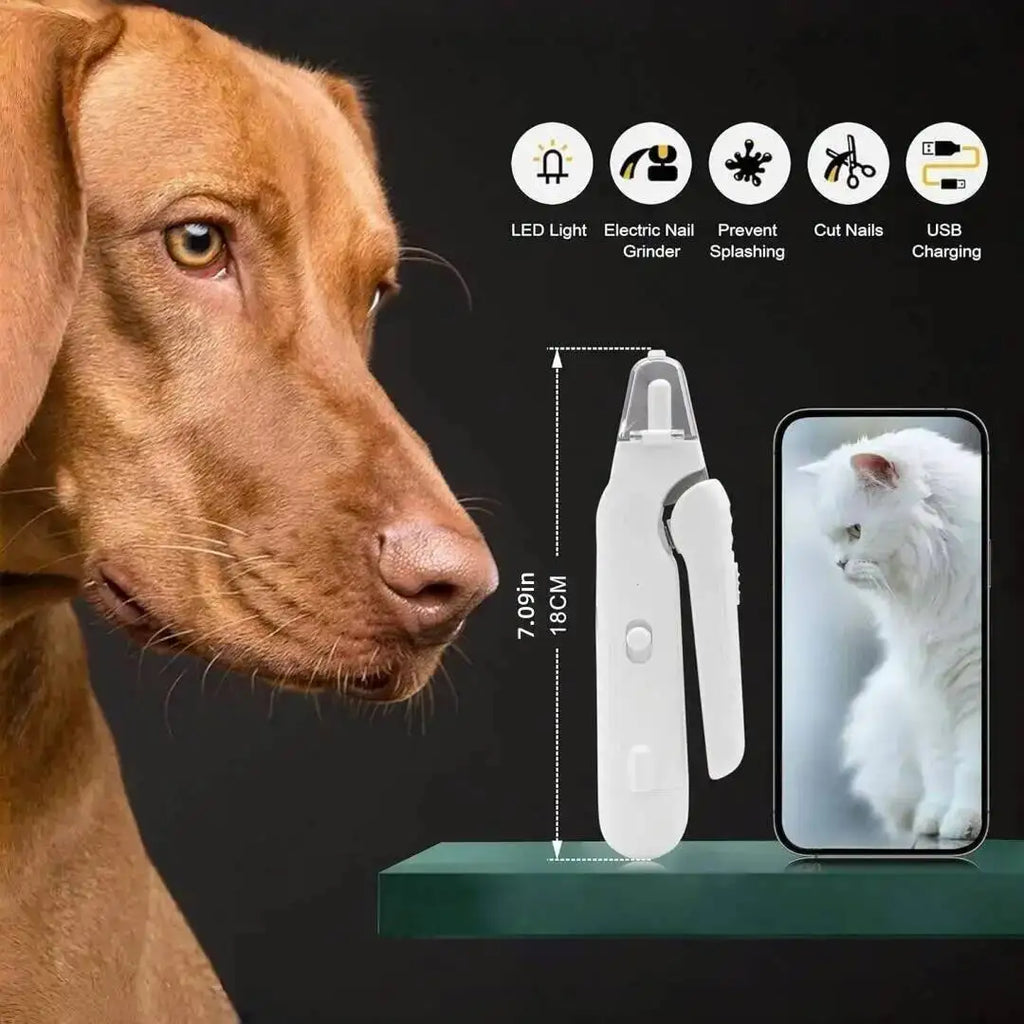 Electric Pet Nail Grinder — Quiet, Rechargeable, Painless, Gentle, Portable, Efficient