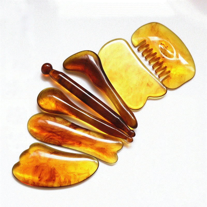 7-Piece Gua Sha & Jade Roller Beauty Set - Full Face, Neck & Body Massage Stones for Sculpting, Lymphatic Drainage & SPA Skincare