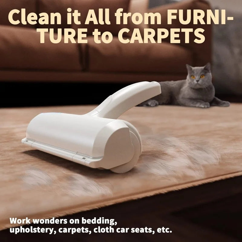Reusable Pet Hair Remover Roller - Washable Cat Dog Fur Roller, Couch Carpet Furniture Lint Remover, No Sticky Tape Needed, Portable Cleaning Tool