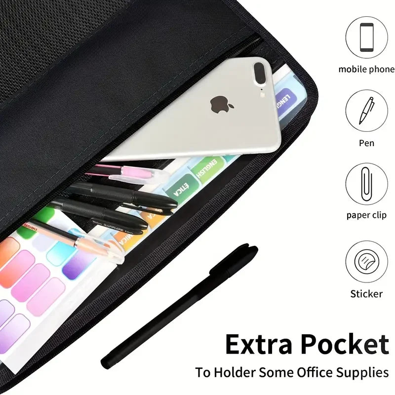 Accordion File Organizer — 13 Pockets, A4 Size, Letter Size, Expandable, Portable