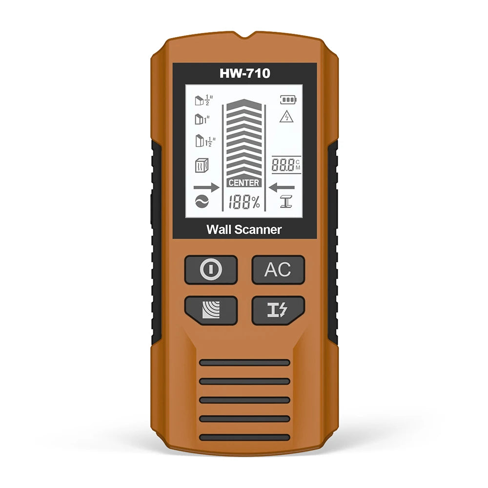 6-in-1 Electronic Stud Finder & Wall Scanner - Detects Wood Studs, Metal, Live AC Wires, Pipes - LCD Display, No Guessing