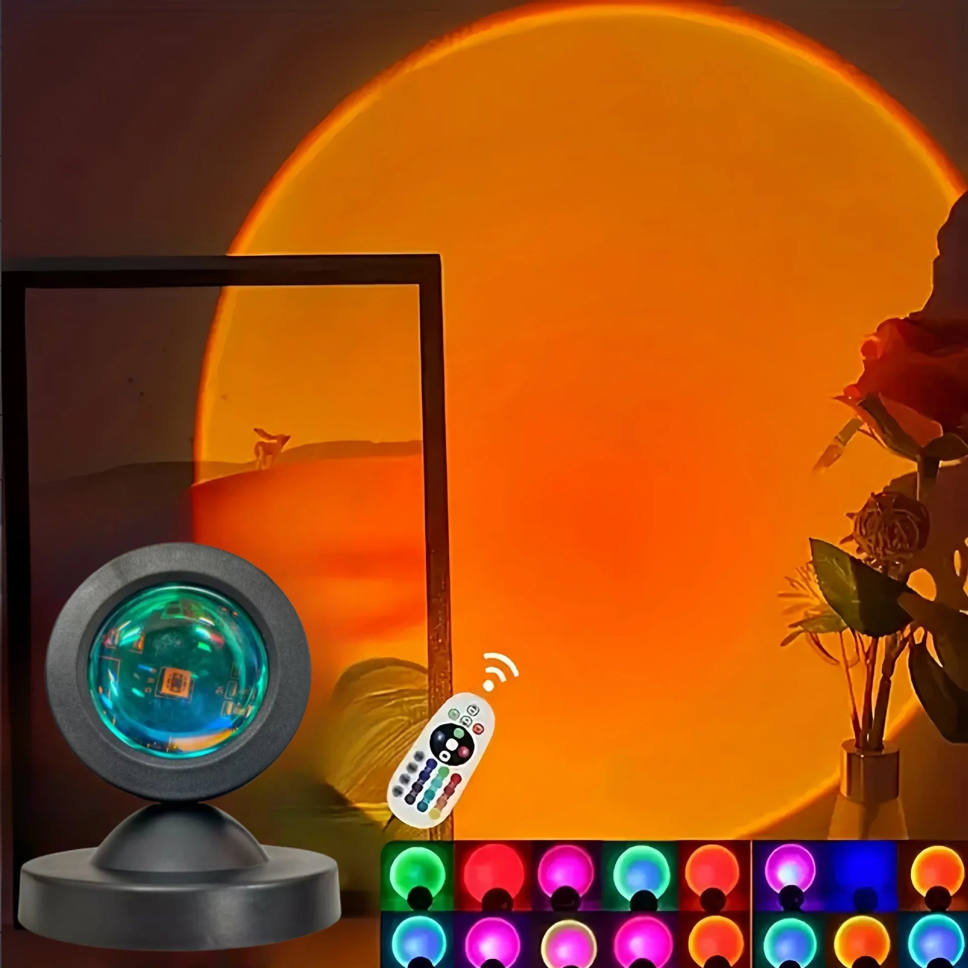 Sunset Lamp Projector — RGB Color, Rainbow, Halo, Aura, Mood Lighting