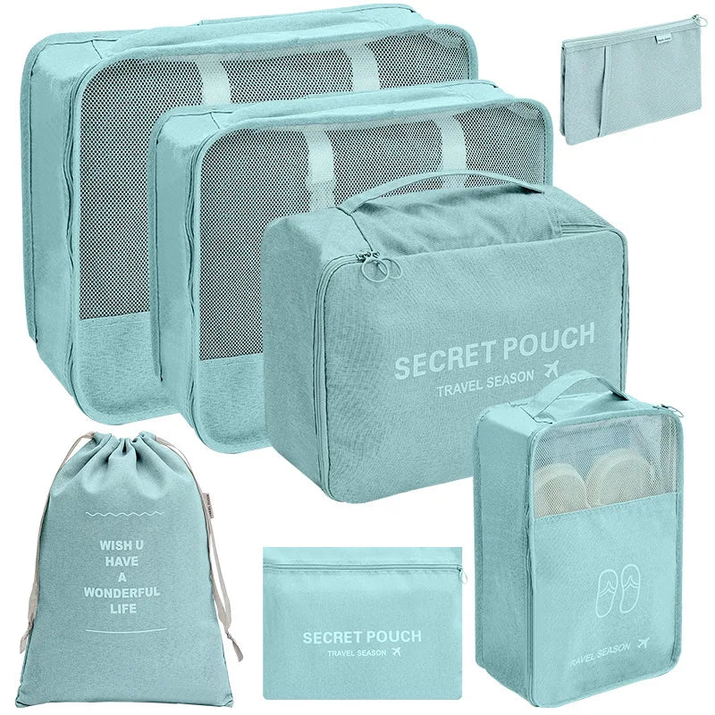 7-Piece Travel Packing Cube Set - Suitcase Organizer Bags with Shoe Pouch, Wash Bag & Laundry Bag, Fits Carry-On to Checked Luggage