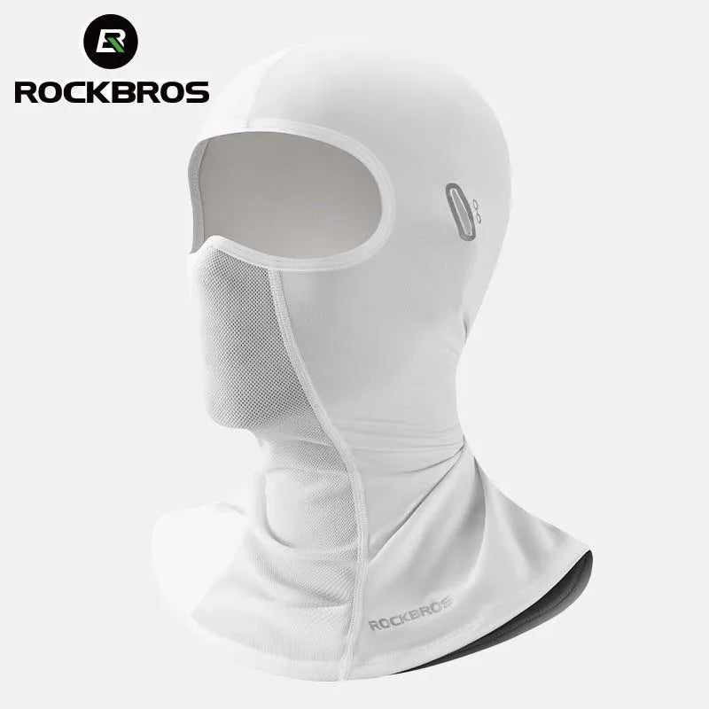Cooling Ice-Silk Cycling Face Mask - UV Sun Protection Balaclava with Glasses Slots, Breathable Summer Bike & Hiking Headwear