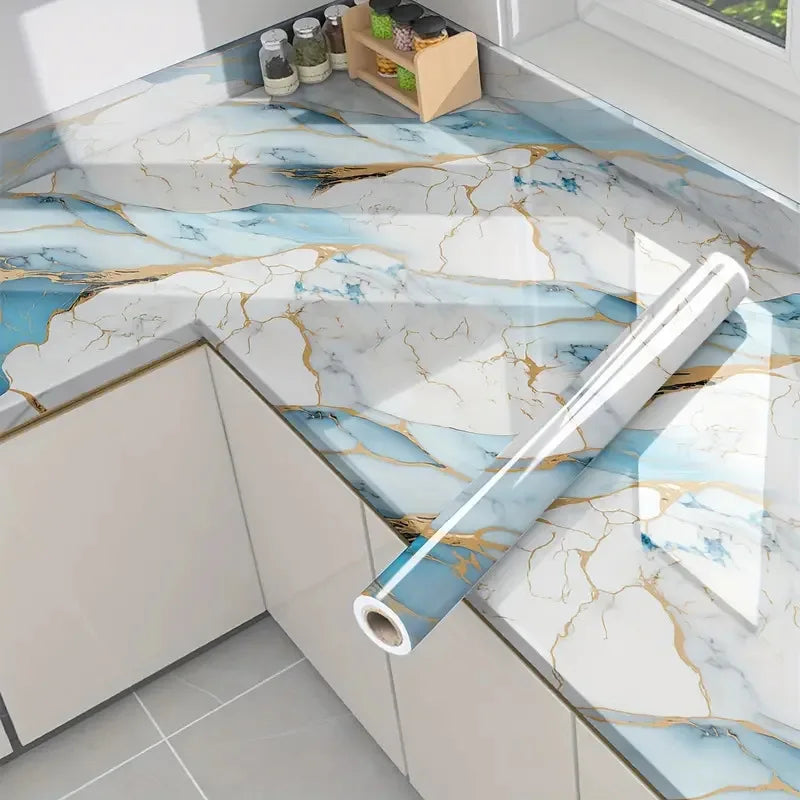 Marble Contact Paper — Self-Adhesive, Peel & Stick, Waterproof, Countertop, Cabinet, Wall