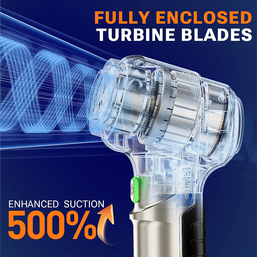 Cordless Handheld Vacuum Cleaner - Strong Suction, USB-C Rechargeable, Car & Home Wireless Cleaning Tool