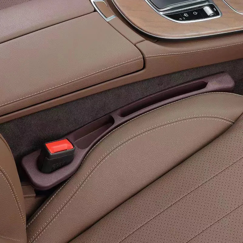 Car Seat Gap Filler & Organizer (Set of 2) - PU Leather, Leakproof, Universal Fit - Catches Phones, Keys, Coins, Drops