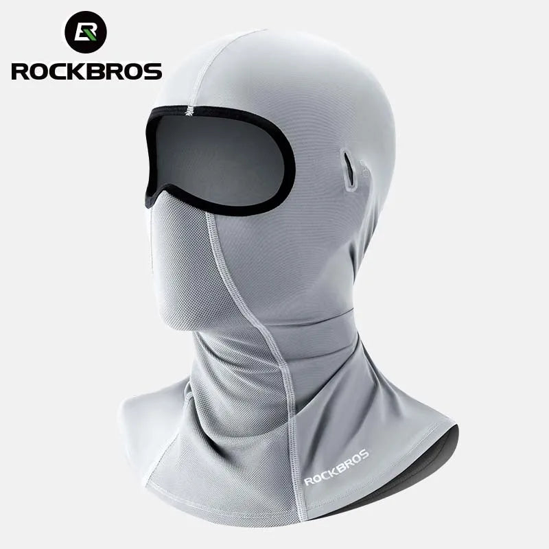 Cooling Ice-Silk Cycling Face Mask - UV Sun Protection Balaclava with Glasses Slots, Breathable Summer Bike & Hiking Headwear